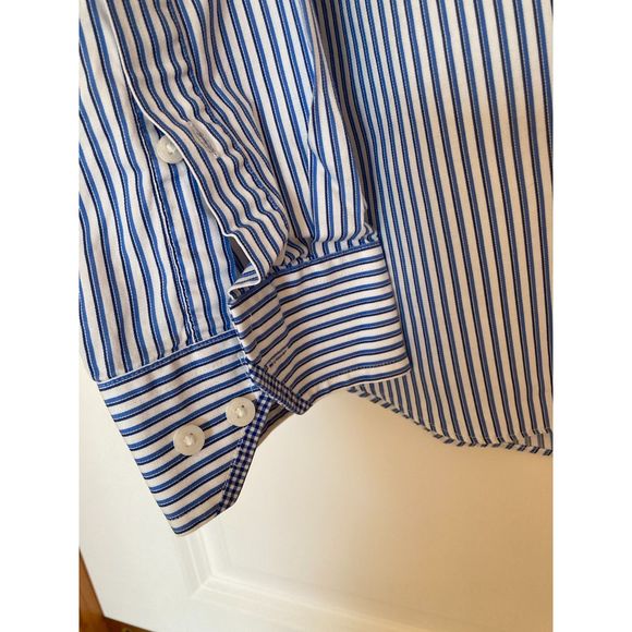 Ben Sherman Men's Navy/Whtie Stripe Dress Shirt 100% Cotton Size XL 17 34-35 - Picture 11 of 12